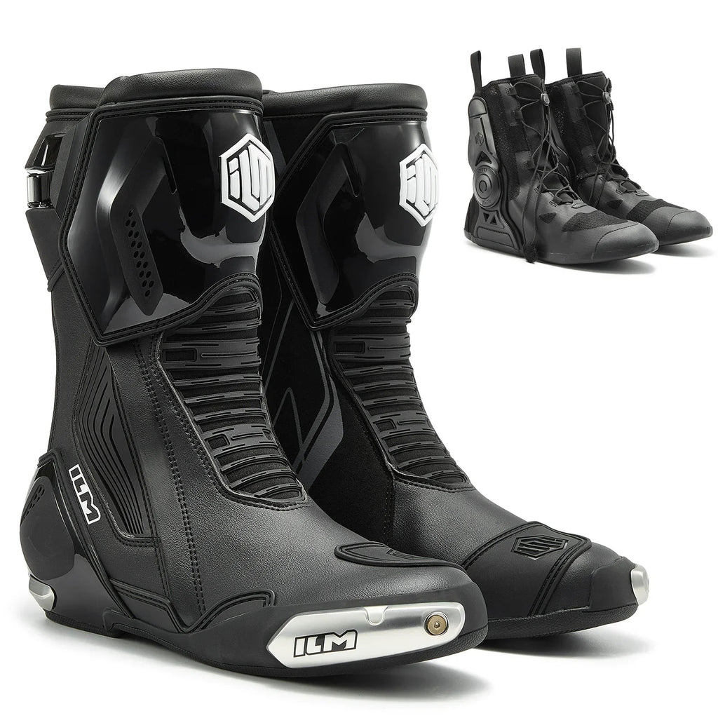 ILM Motorcycle Racing Boots Enhanced Ventilation Anti Slip Street Riding Sport Footwear CE Protective Gear Model BRC1