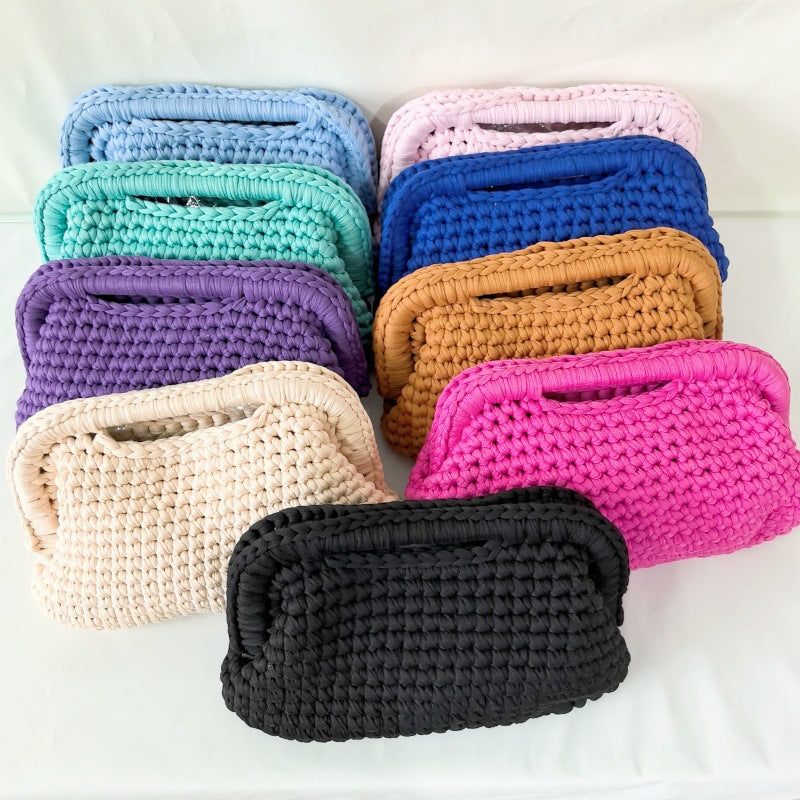 Women's Hand-Crocheted Clutch Bag
