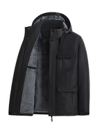 Men's Plus Size Warm Fleece Lined Hooded Winter Coat
