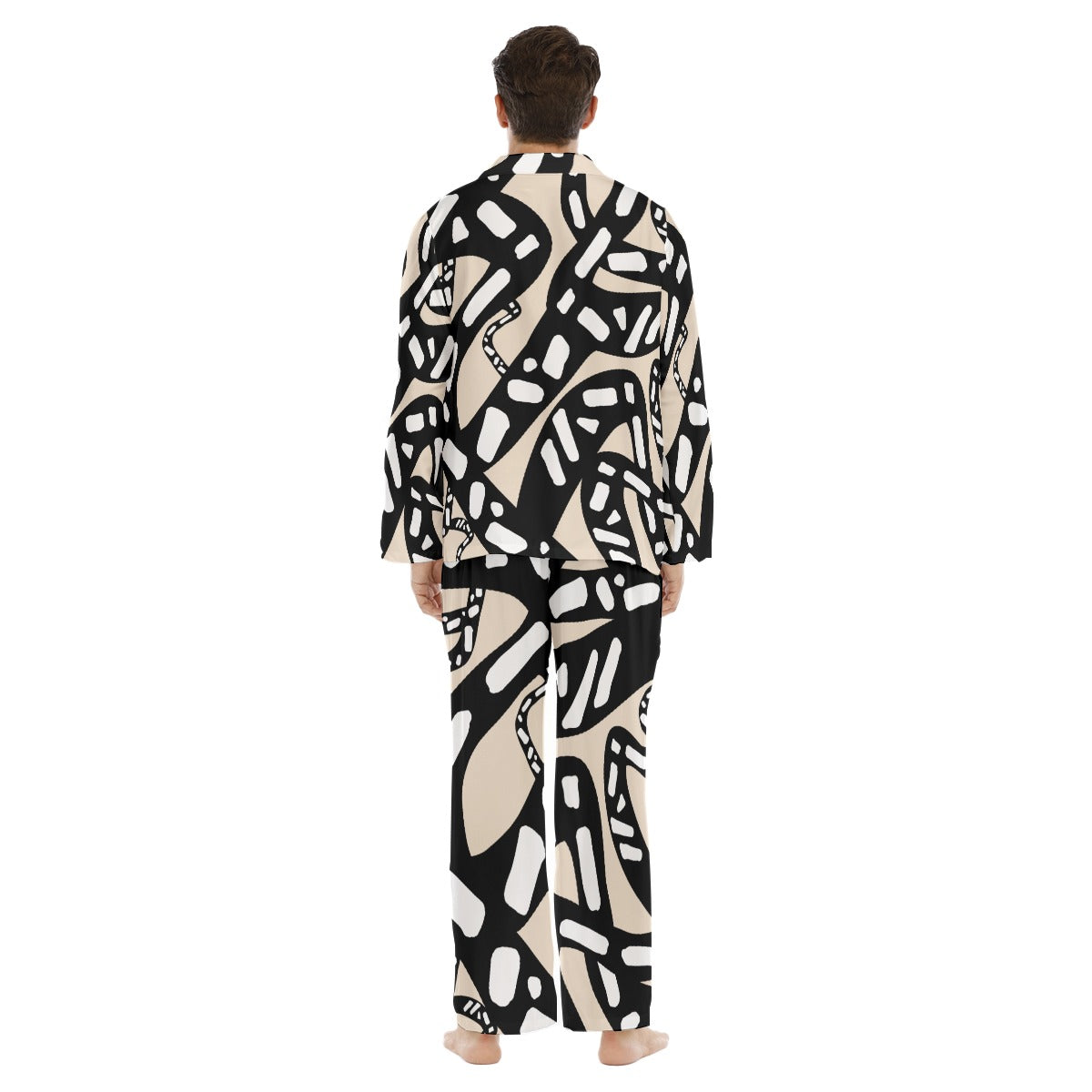 ABEILLE CREATIONS- Mandla Design – Men’s Long Sleeve Pajama 2-Piece Set