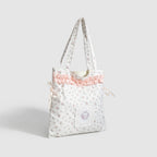 Spring shoulder floral draw with hobo bag, girls cloth bag cute small cloth bag, drawstring shoulder tote bag for women