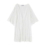 Bohemian Vacation Beach Sun Protection Clothing Women Summer Seaside Beach Cover Up Lace Cardigan Coat
