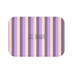 Le Bain Striped Bath Mat — Lavender & Taupe Modern Bathroom Rug