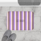 Le Bain Striped Bath Mat — Lavender & Taupe Modern Bathroom Rug