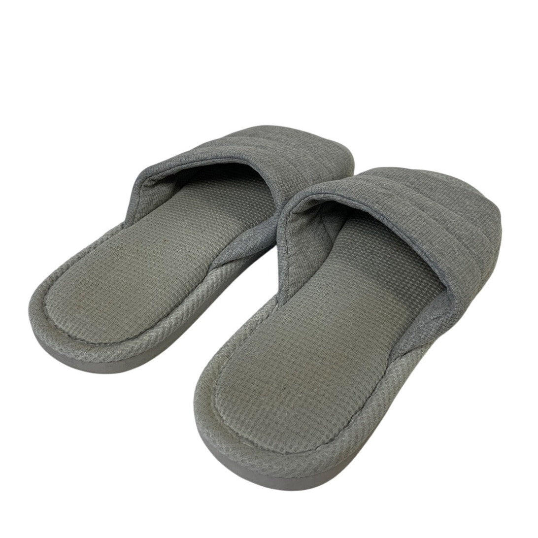 Shevalues Womens Size 11-12 Gray Slippers Open Round Toe Slip On House Shoes