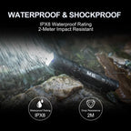 Powertac M5 Gen3 Tactical EDC Flashlight | 2030LM Super Bright | Auto-Magnetic Charge | IPX8 Waterproof & 2M Drop Resistant | 1-Inch Picatinny Mount Compatible