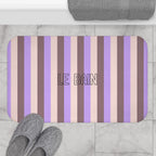 Le Bain Striped Bath Mat — Lavender & Taupe Modern Bathroom Rug