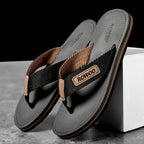 Comfortable Casual Summer Flip- Flops Men Beach Slippers Sandals Simple Luxury Design Indoor Non-Slip Black Flip Flops
