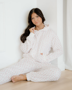 Rose Sweat Set Floral Kangaroo Pocket Hoodie Pants Set