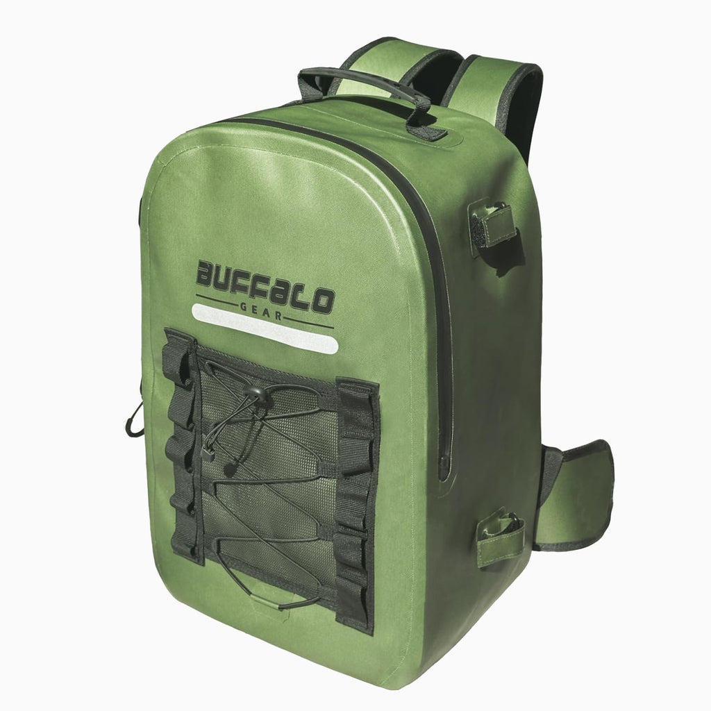 27QT Waterproof Fishing Backpack with Rod Holder