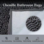 Kasentex Soft Absorbent Bath Rug - Plush Non-Slip Bathroom Mat