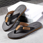 Comfortable Casual Summer Flip- Flops Men Beach Slippers Sandals Simple Luxury Design Indoor Non-Slip Black Flip Flops