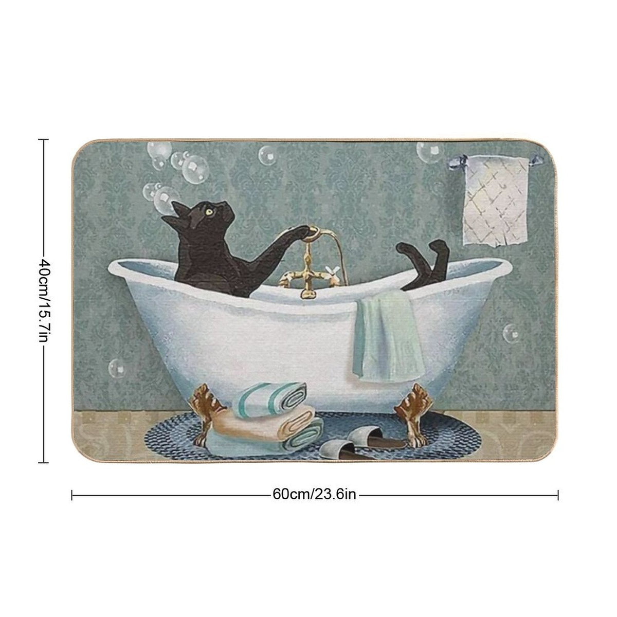 Black Cat Soap In Bathroom Bath Mat