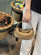 Litchi Grain Genuine Leather First Layer Cowhide Yuanbao Bag For Women, New Simple And Premium Crossbody Fashion Commuter Handheld Small Bag