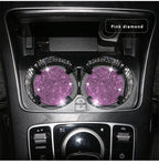 2PCS Diamond Car Coaster Water Cup Slot Non-Slip Mat Silica Gel Pad Bling Car Coasters Silicone Crystal Car Cup Holder Mat Car Gadget Universal Bling Car Cup Mat Holder Insert Crystal Rhinestone Vehicle Cup Coaster Bling Car Accessories for Woman