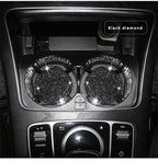 2PCS Diamond Car Coaster Water Cup Slot Non-Slip Mat Silica Gel Pad Bling Car Coasters Silicone Crystal Car Cup Holder Mat Car Gadget Universal Bling Car Cup Mat Holder Insert Crystal Rhinestone Vehicle Cup Coaster Bling Car Accessories for Woman