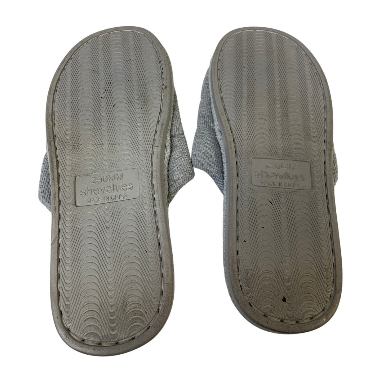 Shevalues Womens Size 11-12 Gray Slippers Open Round Toe Slip On House Shoes