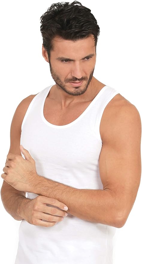 MaRe Luxury Italian Underwear 100% Mako Cotton Men's Sleeveless Shirt. Proudly Made in Italy (3261)