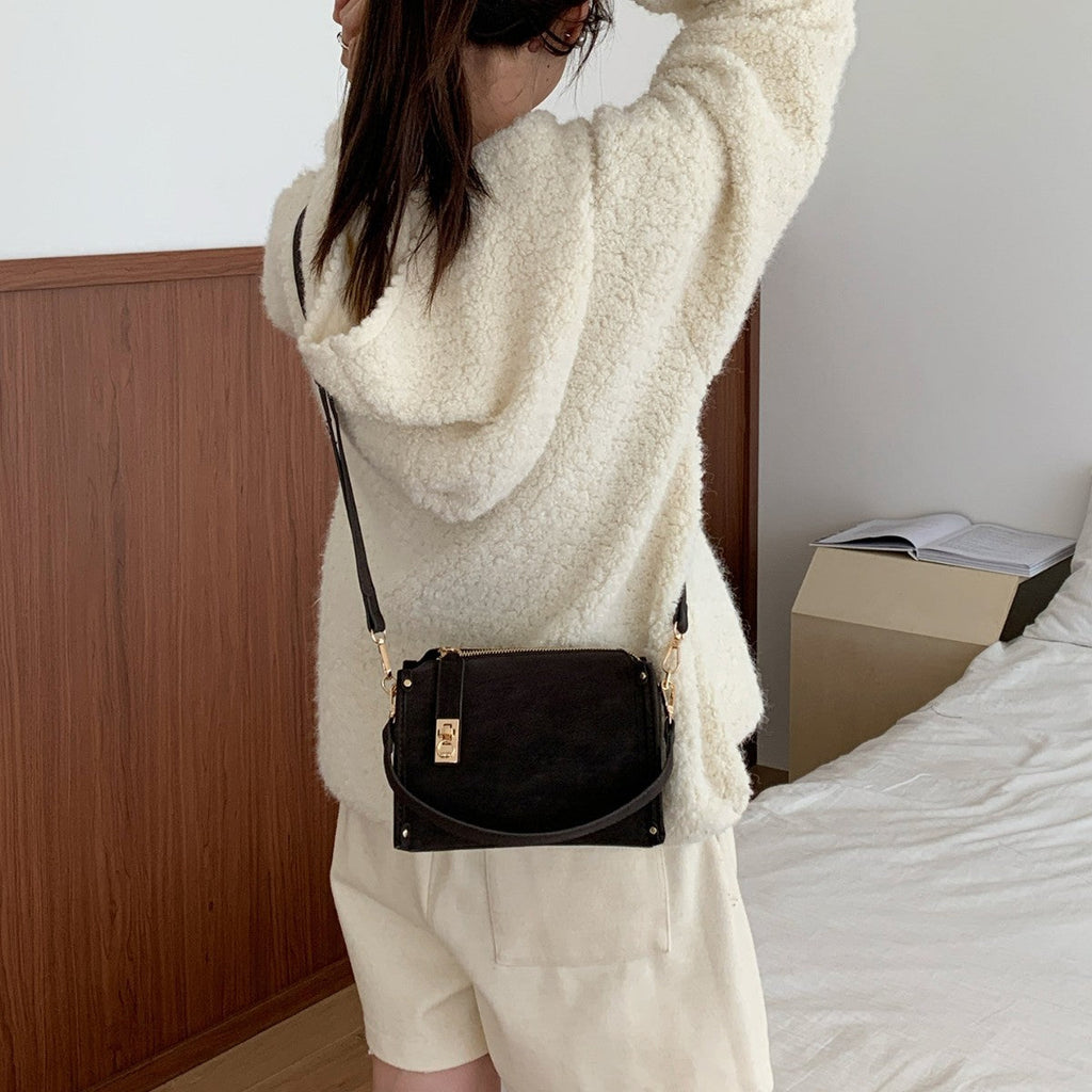 Casual Fashion Womens Handheld Zipper Shoulder Bag