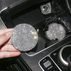 2PCS Diamond Car Coaster Water Cup Slot Non-Slip Mat Silica Gel Pad Bling Car Coasters Silicone Crystal Car Cup Holder Mat Car Gadget Universal Bling Car Cup Mat Holder Insert Crystal Rhinestone Vehicle Cup Coaster Bling Car Accessories for Woman