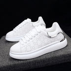 New Fashion White High Quality Women's White Thick Soled Sports Casual Couple Shoes Summer Lace-Up Trainers Gym Tennis Running Breathable High Quality Sneakers
