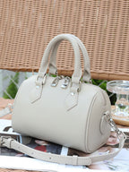 Top-grain Leather Women's Bag, New Cross-border Boston Style, Genuine Leather, High-end Feel, Handheld, Large Capacity Bowling Bag