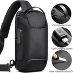 Men's Anti-theft Password Lock Chest Bag, Business Single-shoulder Crossbody Waist Bag, Portable Hand-held Small Bag, Logo Available Upon Request