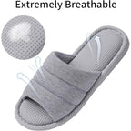 Shevalues Womens Size 11-12 Gray Slippers Open Round Toe Slip On House Shoes