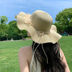 Sun-proof Bow Seaside Vacation Beach Large Straw Hat