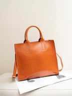 Genuine Leather Women's Bag, Cross-border Commuting, Oiled Wax Cowhide Handbag, Large Capacity Tote, Single Shoulder And Crossbody Square Bag