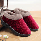 Home Slippers For Women Winter Warm Plush Cotton Home Slippers Women Non Slip Velvet Cotton Couple Soft Shoes Indoor Warm Fuzzy Plush Fleece Lining Bedroom Comfy Home Living Room Shoes