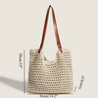 Hobo bag hand-woven, bag casual versatile slouchy bag, seaside vacation beach bag, large capacity shoulder bag