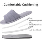 Shevalues Womens Size 11-12 Gray Slippers Open Round Toe Slip On House Shoes