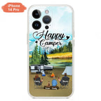 Custom Personalized Camping Phone Case - Parents With 1 Kid And 1 Pet - Best Gift For Family - Happy Camper - Case For iPhone And Samsung
