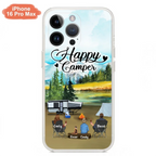 Custom Personalized Camping Phone Case - Parents With 1 Kid And 1 Pet - Best Gift For Family - Happy Camper - Case For iPhone And Samsung