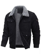 Men's Plus Size Corduroy Sherpa Lined Winter Coat