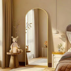 MELOMOIR Large Arched Mirror - Full Length, Extra Large Floor Mirror for Bedroom, Living Room, Gym - Hanging or Leaning - Gold Frame