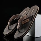 Comfortable Casual Summer Flip- Flops Men Beach Slippers Sandals Simple Luxury Design Indoor Non-Slip Black Flip Flops