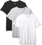 Lacoste Underwear Men's Essentials 3-Pack 100% Cotton Regular Fit V-Neck T-Shirts
