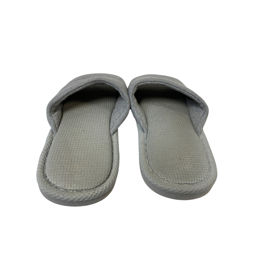 Shevalues Womens Size 11-12 Gray Slippers Open Round Toe Slip On House Shoes