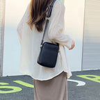 Elegant Women's Bag - Simple PU Soft Phone Bag, Compact Small Shoulder Crossbody Phone Purse