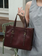New Genuine Leather Women's Bag, Top-grain Cowhide Shopping Bag, Luxury Feel, Commuter Handbag, Single Shoulder And Crossbody Bag