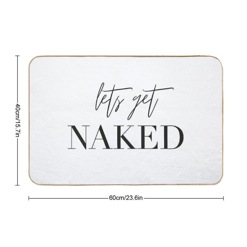 Lets Get Naked, Bathroom, Fun, Bathroom Deco, Bathroom Shower Curtain, Bathroom Rug, Bathroom Fun Bath Mat