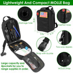 47Pcs Emergency Survival Kit Survival EDC Gear Equipment Tool First Aid Supplies Kit Tools with Pouch for Hiking Hunting Disaster Camping Adventure
