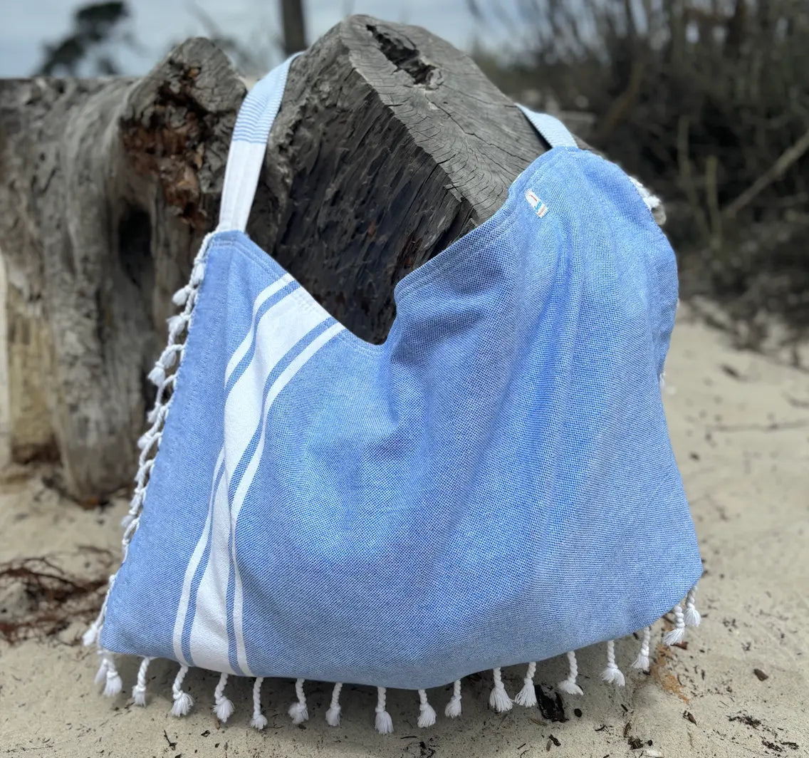 3 in 1 Turkish Cotton Beach Bag, Towel and Chair Cover (Solid Collection)