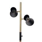 Double Spot Floor Lamp – Brushed Gold Finish, 4-Way Switch & Metal Base | Modern Reading & Accent Lighting