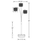 Arc Floor Lamp – Chrome Finish, Hanging Crystal Drop Shades | Modern Luxury Living Room Light