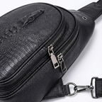 Men's Croc-Embossed Leather Sling Bag – Professional Utility Carry