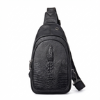 Men's Croc-Embossed Leather Sling Bag – Professional Utility Carry