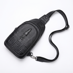 Men's Croc-Embossed Leather Sling Bag – Professional Utility Carry